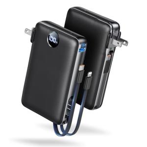 50000 mAh Power Bank with Built-in Cable & Fast Charging