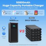 50800mAh Portable Power Bank with Built-in Cables