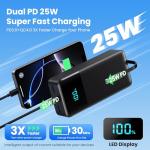 50800mAh Portable Power Bank with Built-in Cables