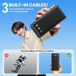 50800mAh Portable Power Bank with Built-in Cables