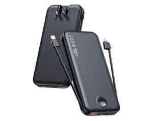 12000mAh Fast Charging Portable Power Bank, Black