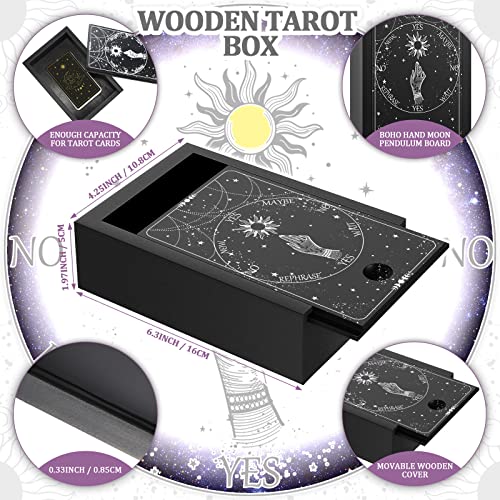 Wooden Tarot Card Case with Stand and Pendulum