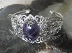 Amethyst Triple Moon Cuff Bracelet for Witches