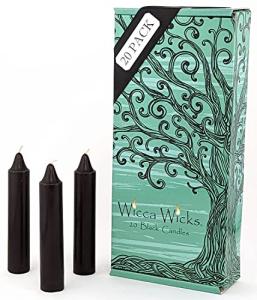20 Black Wiccan Candles for Rituals and Decor
