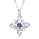 Purple Zirconia Witch Knot Necklace for Women