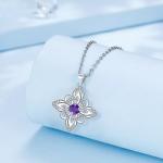 Purple Zirconia Witch Knot Necklace for Women