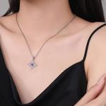 Purple Zirconia Witch Knot Necklace for Women