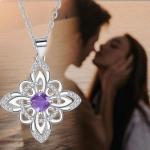 Purple Zirconia Witch Knot Necklace for Women