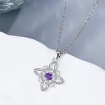 Purple Zirconia Witch Knot Necklace for Women