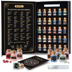 30 Healing Crystals in Jars - Witchcraft Supplies