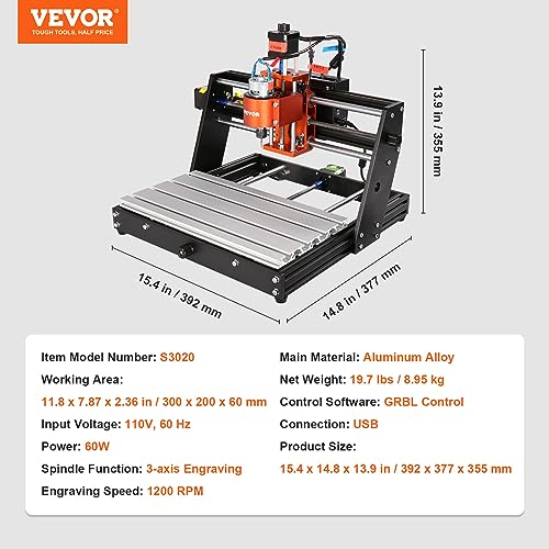 VEVOR 60W CNC Router Machine for Wood Engraving