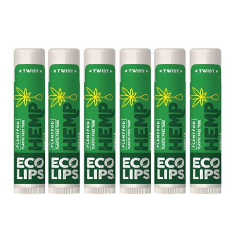 Eco Lips Organic Hemp Lip Balm Vanilla, 6-Pack