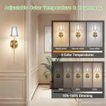 Kimjo Gold Battery Operated Wall Lights - 2 Pack