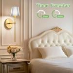 Kimjo Gold Battery Operated Wall Lights - 2 Pack