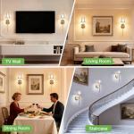 Kimjo Gold Battery Operated Wall Lights - 2 Pack