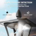 Solar LED Garden Post Lamp with Sensor – Black