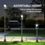 Solar LED Garden Post Lamp with Sensor – Black