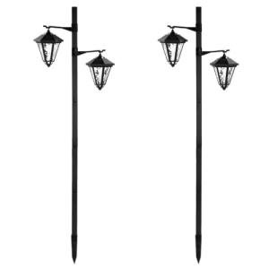 2-Head Solar Lamp Post Light for Outdoor Spaces