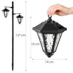 2-Head Solar Lamp Post Light for Outdoor Spaces