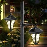 2-Head Solar Lamp Post Light for Outdoor Spaces
