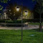 2-Head Solar Lamp Post Light for Outdoor Spaces