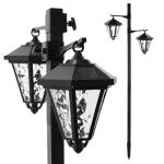 2-Head Solar Lamp Post Light for Outdoor Spaces