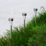 Vinsani Solar Color-Changing Stainless Steel Lamp Posts