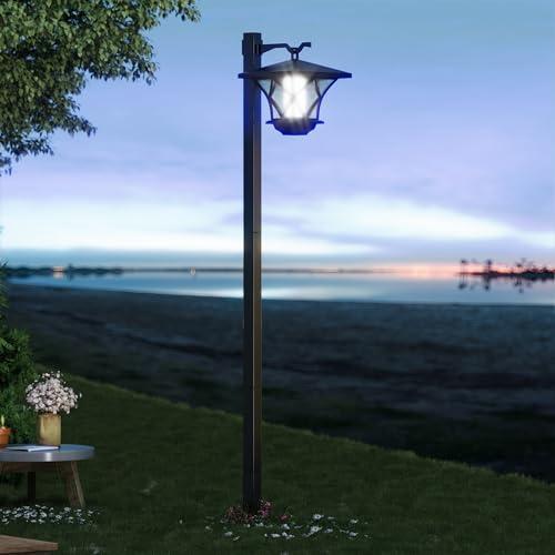 Timisea 150CM Black Solar Lamp Post Light