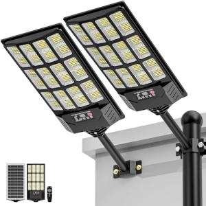 Bright Solar Street Lights with Motion Sensor, 2-Pack