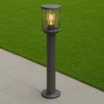 Dark Grey Outdoor Garden Bollard Light with Pattern