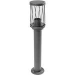 Dark Grey Outdoor Garden Bollard Light with Pattern