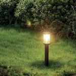 Dark Grey Outdoor Garden Bollard Light with Pattern