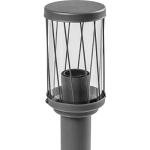 Dark Grey Outdoor Garden Bollard Light with Pattern