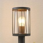 Dark Grey Outdoor Garden Bollard Light with Pattern