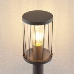 Dark Grey Outdoor Garden Bollard Light with Pattern