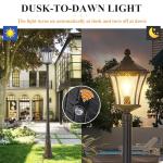 Outdoor Lamp Post Light with Outlet and Glass