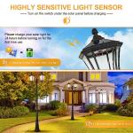 Solar Lamp Post Lights with Dusk to Dawn Sensor