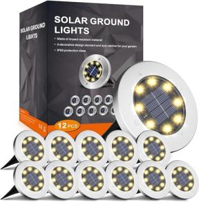 12 Pack Waterproof Solar Lights for Outdoor Use