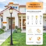 Outdoor Lamp Post Light with Outlet and Glass
