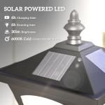 Solar Outdoor Garden Post Lamp - 1.2M Black