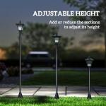 Solar Outdoor Garden Post Lamp - 1.2M Black