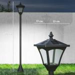 Solar Outdoor Garden Post Lamp - 1.2M Black
