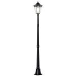 Outsunny 1.9M Black Solar Garden Lamp Post