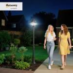 Outsunny 1.9M Black Solar Garden Lamp Post