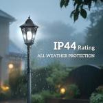 Outsunny 1.9M Black Solar Garden Lamp Post