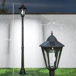 Outsunny 1.9M Black Solar Garden Lamp Post
