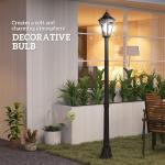 Outsunny 1.9M Black Solar Garden Lamp Post