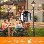Outdoor Lamp Post Light with Outlet and Glass