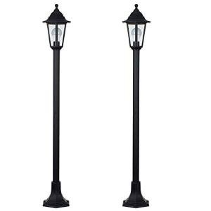 Victorian Style 1.2m Black Lamp Post Lights - Set of 2