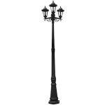 Black Vintage Triple Head Outdoor Post Lantern